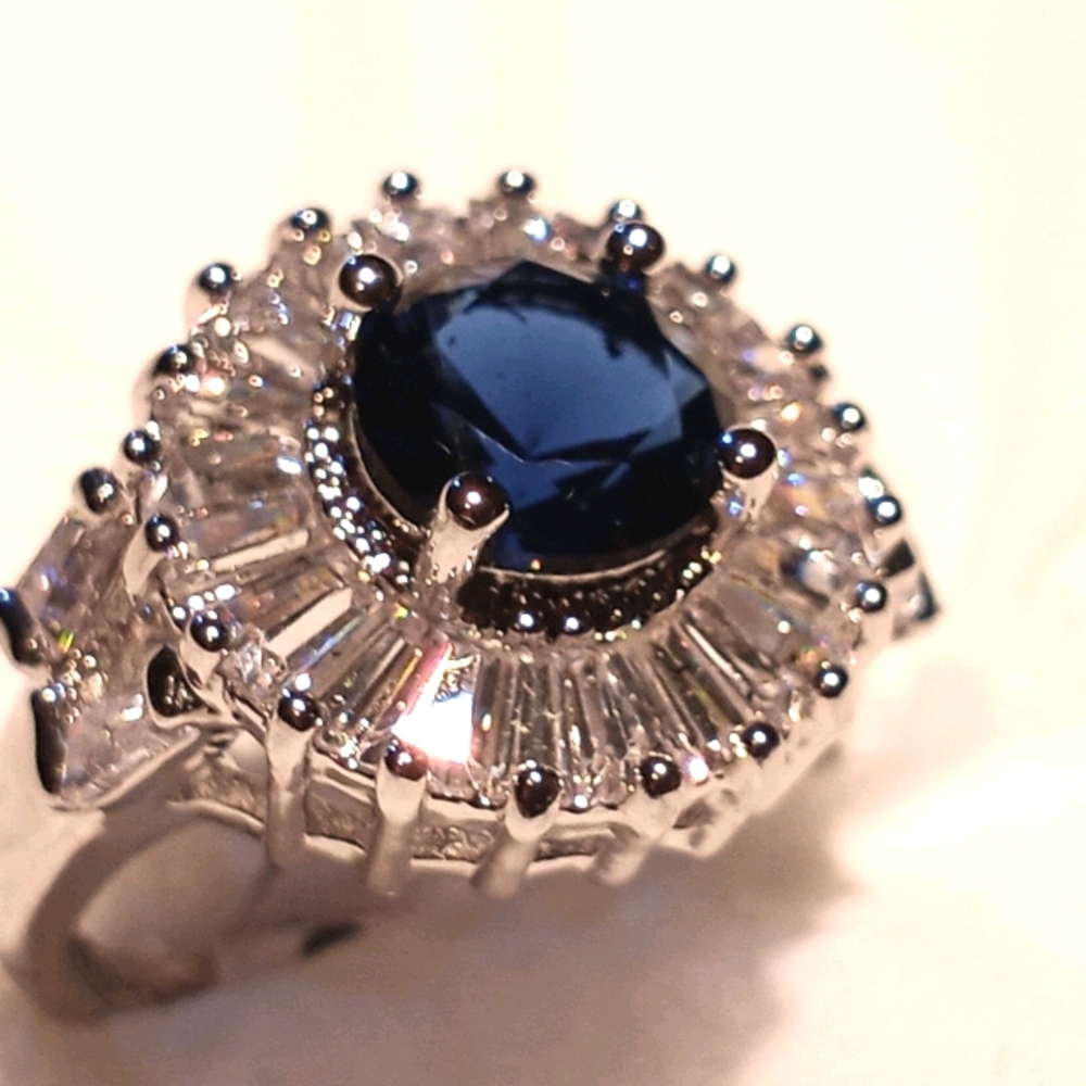 Multi stone fashion ring blue sapphire - Picture 7 of 8